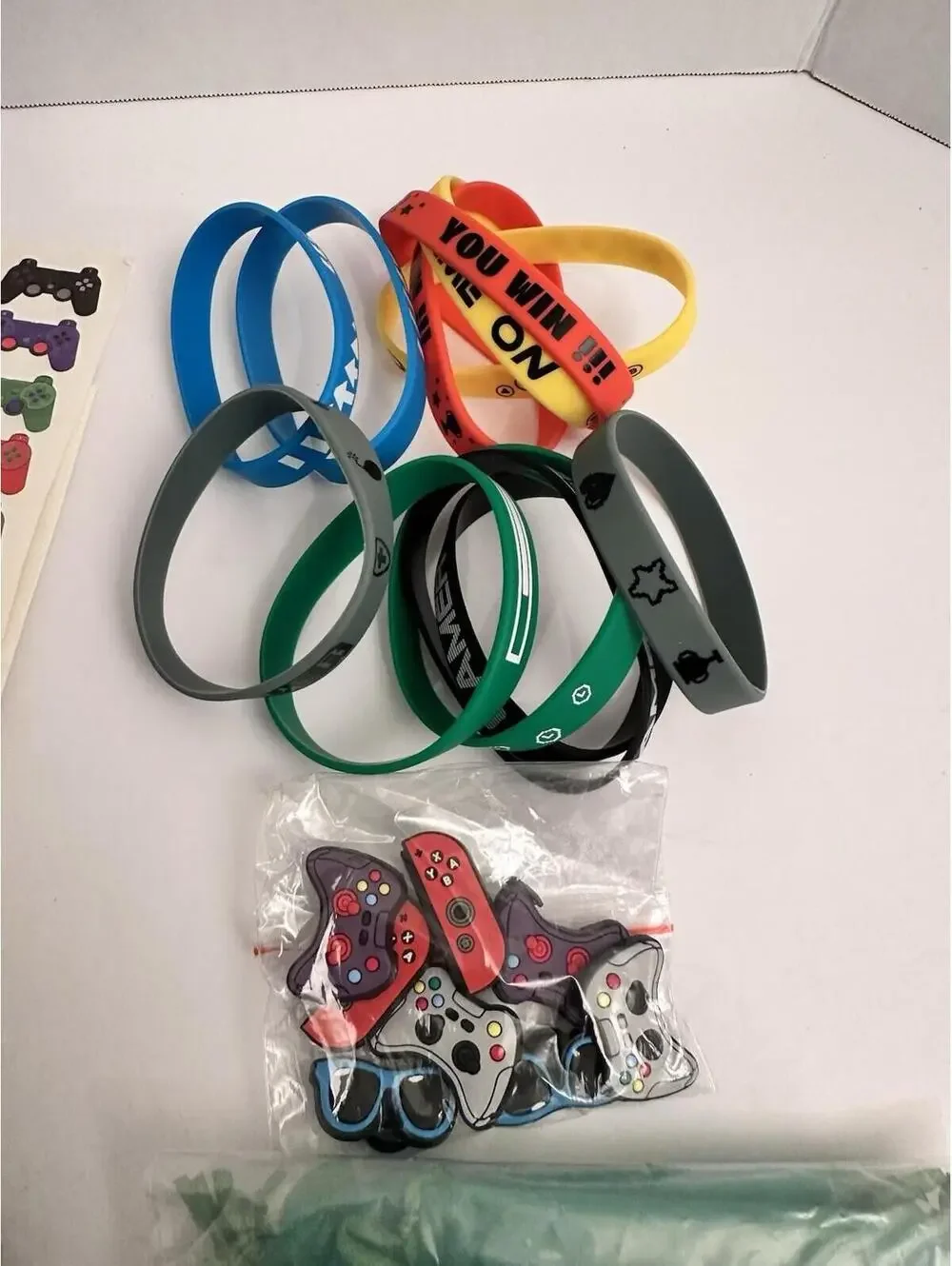 56pc Video Game Birthday Party Favors Bracelets Tattoo Cards Treat Holders